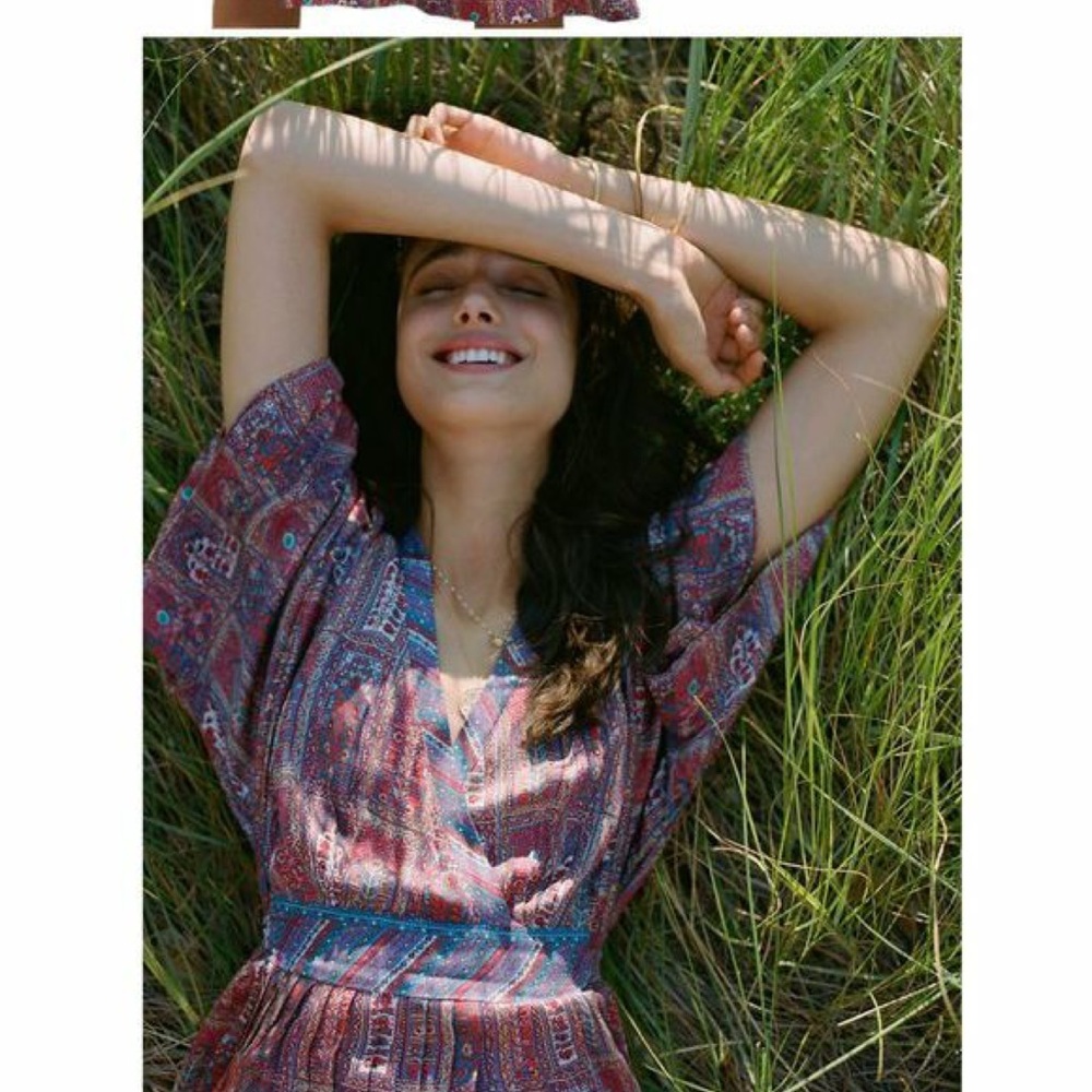 Anthropologie Tiny Omina Kimono Wrap Midi Dress